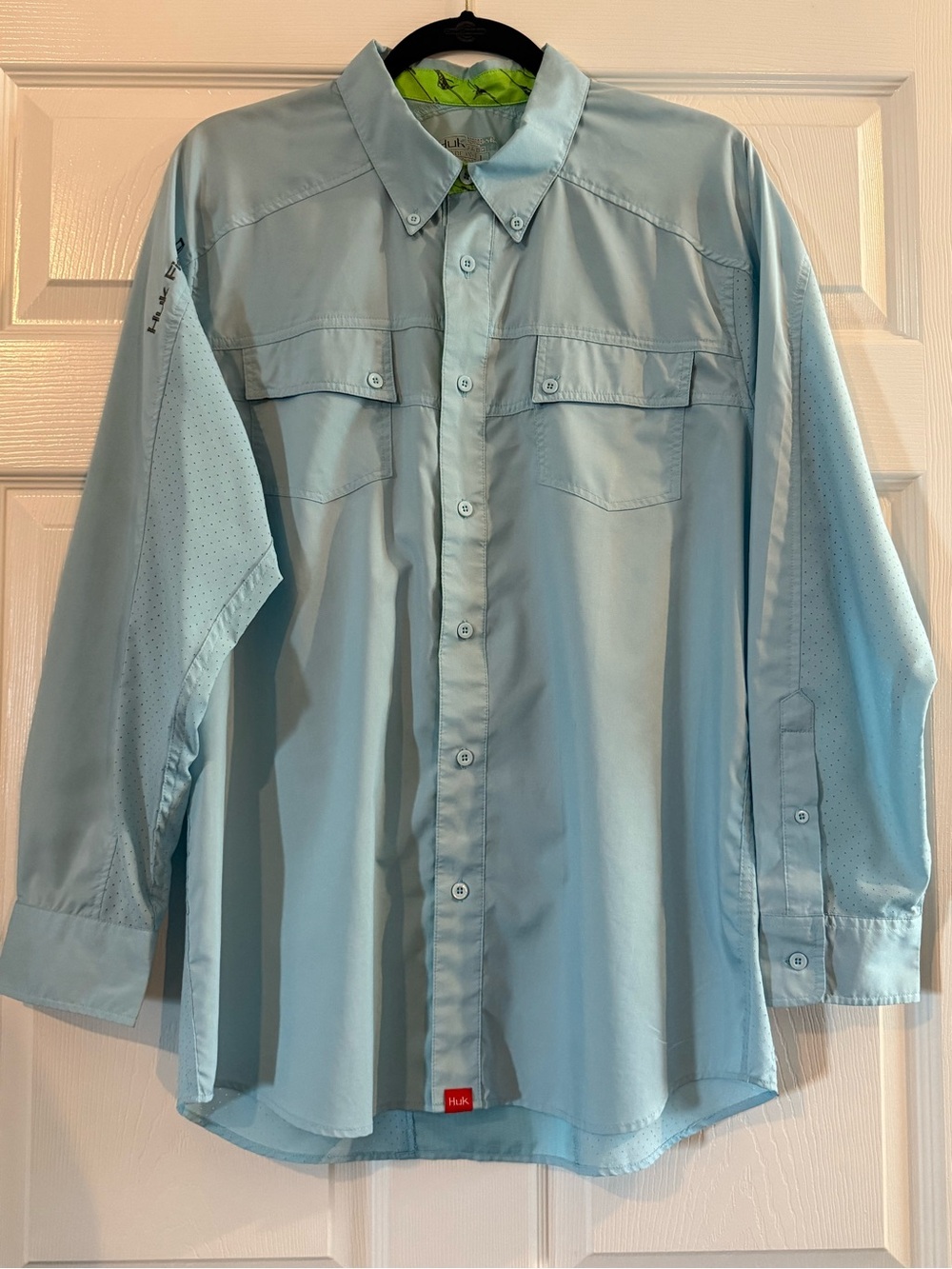 Huk Men's Light Blue Performance Button-Down Shirt